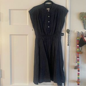 Bridge & Burn denim white polka dot dress